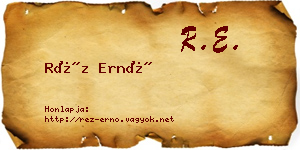 Réz Ernő névjegykártya